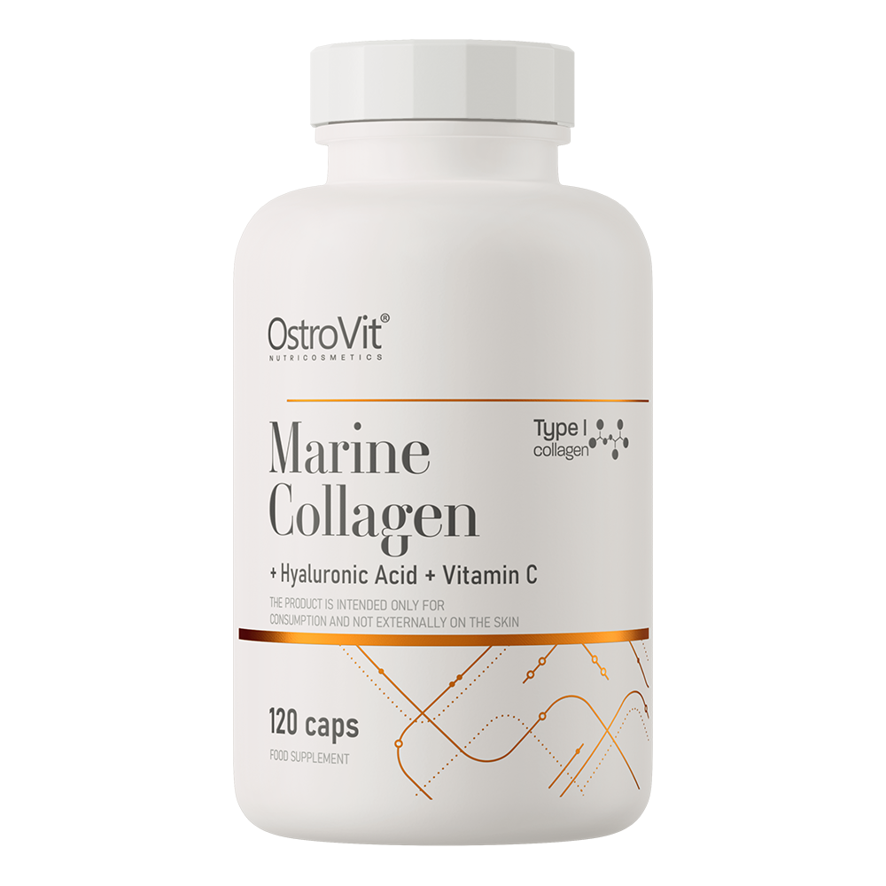 OstroVit - Jūras kolagēns + Hialuronskābe + C vitamīns / Marine Collagen KAPSULAS (120 kapsulas)