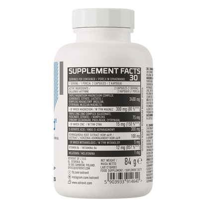 OstroVit - ZMAdvanced / Magnijs, Cinks, B6 (60 kapsulas)